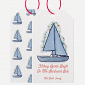 Sailboat Christmas Card ギフトタグ