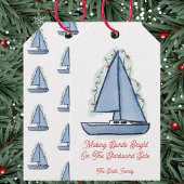 Sailboat Christmas Card ギフトタグ