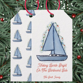 Sailboat Christmas Card ギフトタグ