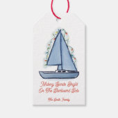 Sailboat Christmas Card ギフトタグ (正面)