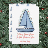Sailboat Christmas Card 招待状