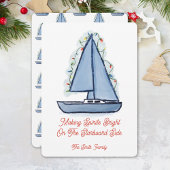 Sailboat Christmas Card 招待状