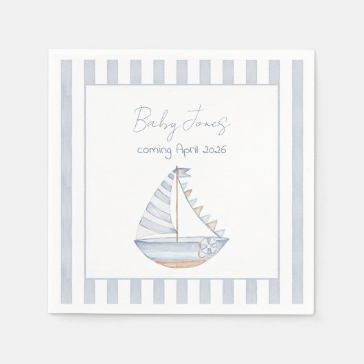 Sailboat Cocktail Napkin スタンダードカクテルナプキン (正面)