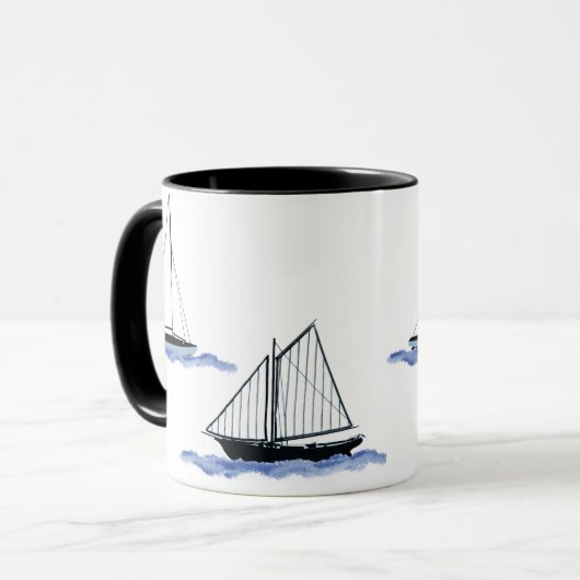 sailboat coffee cup mug マグカップ (正面左)
