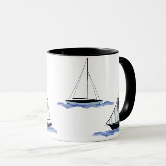 sailboat coffee cup mug マグカップ (正面右)