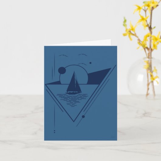 Sailboat greeting card カード (黄色い花)