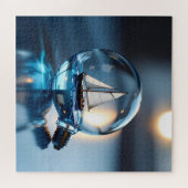 Sailboat in a Lightbulb Ai Art ジグソーパズル (横)