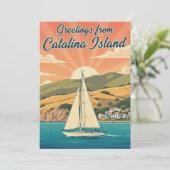 Sailboat in Avalon Catalina Island California シーズンカード (スタンド正面)