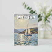 Sailboat in Cape Breton Island Canada ポストカード (スタンド正面)