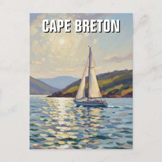 Sailboat in Cape Breton Island Canada ポストカード (正面)