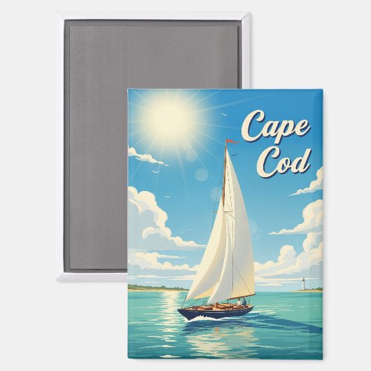 Sailboat in Cape Cod Massachusetts Travel マグネット (正面/裏面)