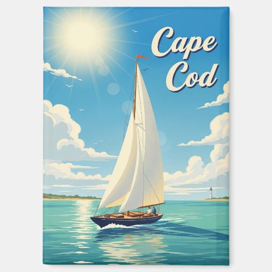 Sailboat in Cape Cod Massachusetts Travel マグネット (正面)