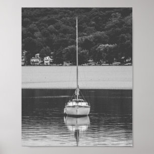 Sailboat in Conesus Lake 航海の Archival ポスター