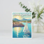 Sailboat in Mallorca Spain Travel ポストカード (スタンド正面)