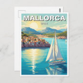 Sailboat in Mallorca Spain Travel ポストカード (正面/裏面)