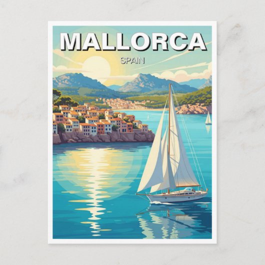 Sailboat in Mallorca Spain Travel ポストカード (正面)