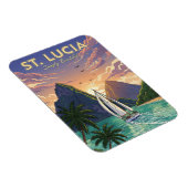 Sailboat in St. Lucia Caribbean travel マグネット (右側)