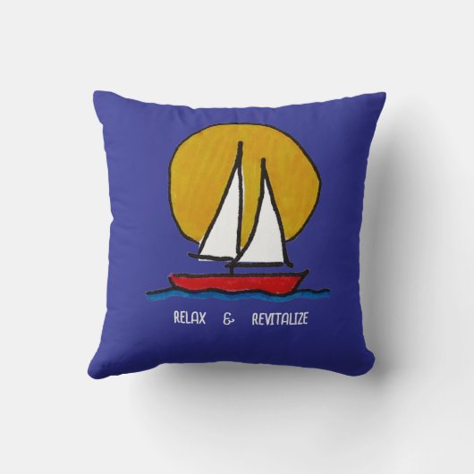 Sailboat in the Sun クッション (裏面)