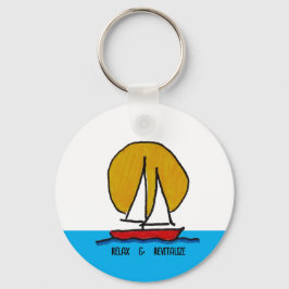 Sailboat in the Sun - Relax & Revitalize  キーホルダー