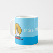Sailboat in the Sun Relax & Revitalize コーヒーマグカップ (正面左)