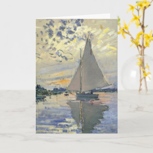 Sailboat Le Petit-Gennevilliers by Claude Monet カード (黄色い花)