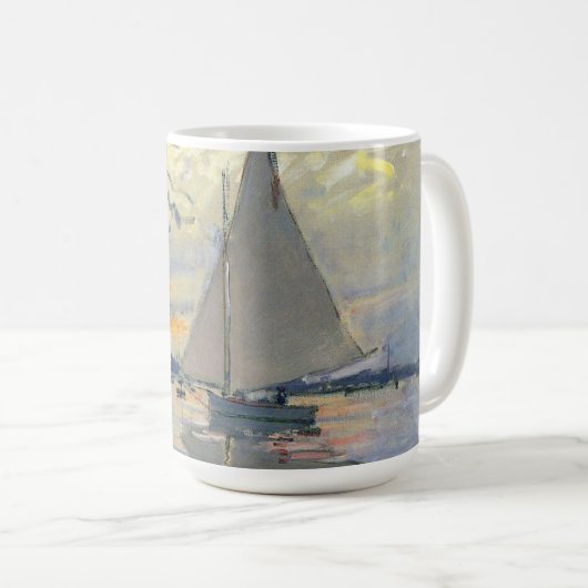 Sailboat Le Petit-Gennevilliers by Claude Monet コーヒーマグカップ (正面右)