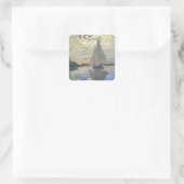 Sailboat Le Petit-Gennevilliers by Claude Monet スクエアシール (バッグ)