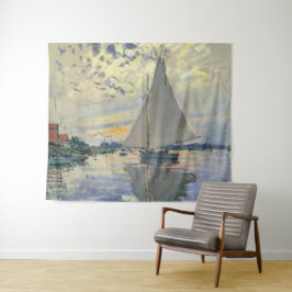 Sailboat Le Petit-Gennevilliers by Claude Monet タペストリー