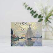 Sailboat Le Petit-Gennevilliers by Claude Monet ポストカード (スタンド正面)