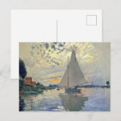 Sailboat Le Petit-Gennevilliers by Claude Monet ポストカード (正面/裏面)