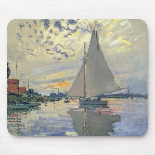 Sailboat Le Petit-Gennevilliers by Claude Monet マウスパッド (正面)