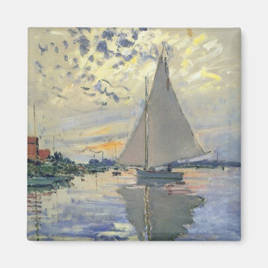 Sailboat Le Petit-Gennevilliers by Claude Monet マグネット (正面)
