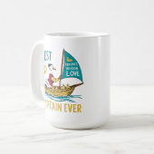 Sailboat Mama Duck & ベビー – 子育て航海アート コーヒーマグカップ (正面左)