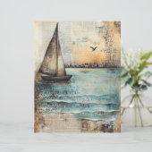 Sailboat Mixed Media Junk Journalページ (スタンド正面)