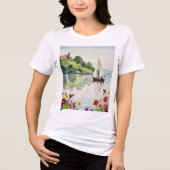 Sailboat on a quiet lake トライブレンドＴシャツ (正面)