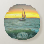 Sailboat on Banderas Bay 0884 ラウンドクッション (正面)