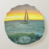 Sailboat on Banderas Bay 0884 ラウンドクッション (裏面)