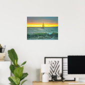 Sailboat on Banderas Bay 0884 Art Print ポスター (ホームオフィス)