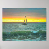 Sailboat on Banderas Bay 0884 Art Print ポスター (正面)