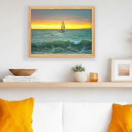 Sailboat on Banderas Bay 0884 Art Print ポスター