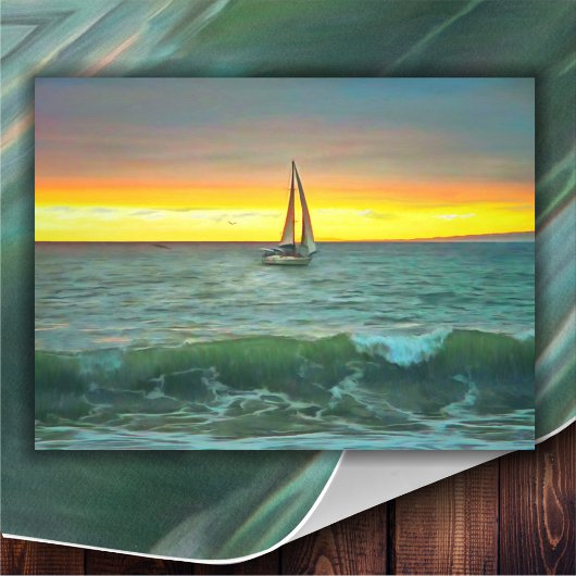 Sailboat on Banderas Bay 0884 Art Print ポスター