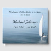 Sailboat On Calm Water for Memorial Service ゲストブック (正面)