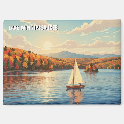 Sailboat on Lake Winnipesaukee Travel マグネット (正面)