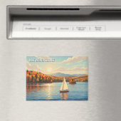 Sailboat on Lake Winnipesaukee Travel マグネット (インサイチュ (食洗機))