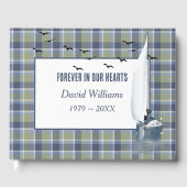 Sailboat On Plaid For Memorial Service ゲストブック (正面)