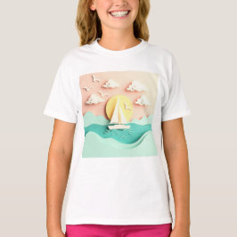 Sailboat on the Sea Tシャツ