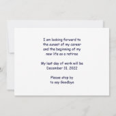 Sailboat Orange Sunset Retiment 案内状 (裏面)