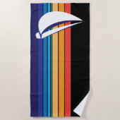 Sailboat_rainbow sunset_horizontal hues ビーチタオル (正面)