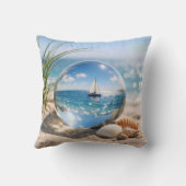 Sailboat Reflection In Glass Sphere クッション (裏面)