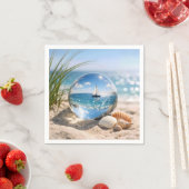 Sailboat Reflection In Glass Sphere スタンダードカクテルナプキン (インサイチュ)